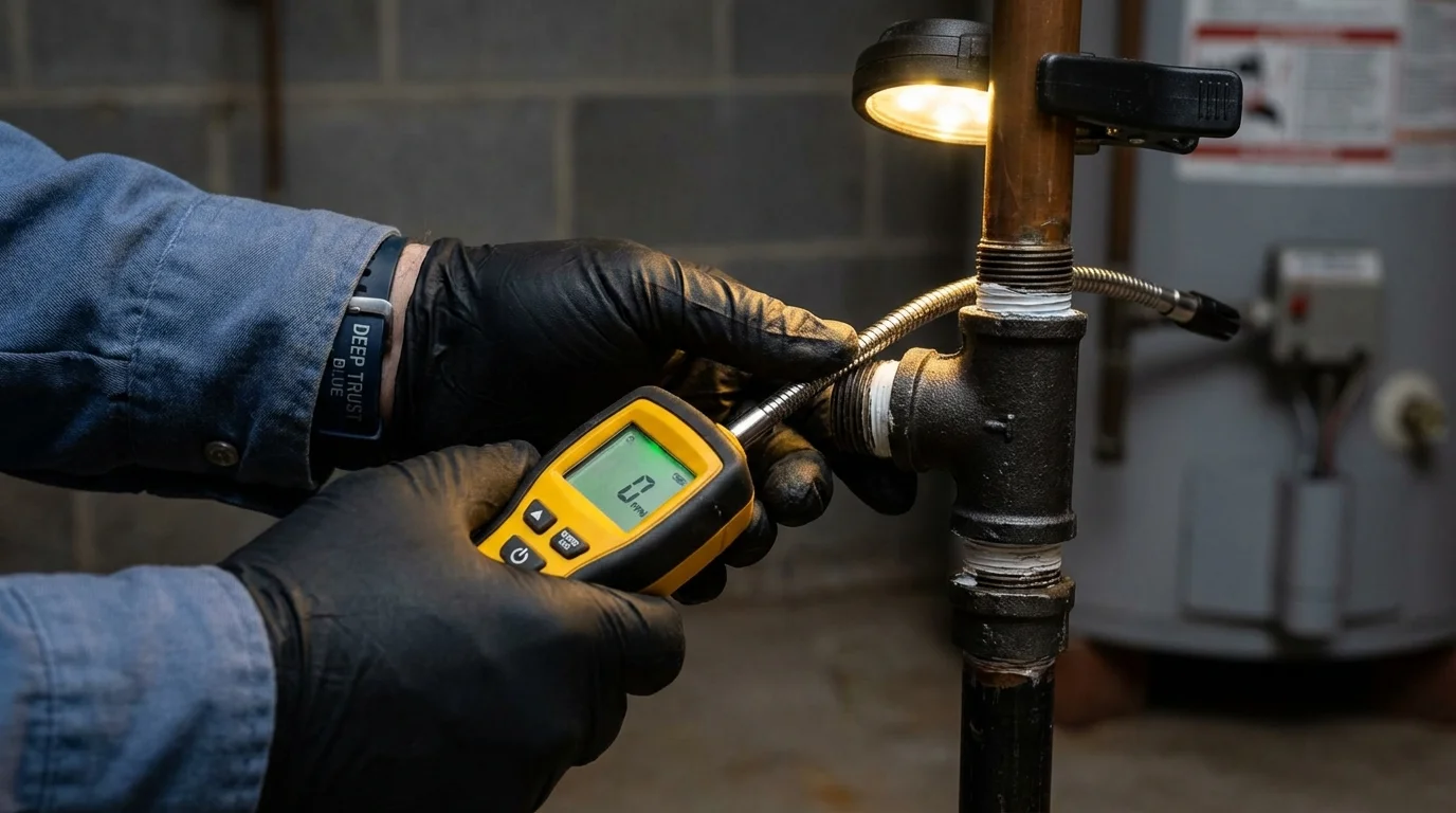 Gas leak detection with electronic sniffer by Johns Plumbing LLC in Simi Valley